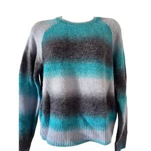 BB Dakota by Steve Madden Ombre Sweater, Blue Ombre Size Small Striped Comfy